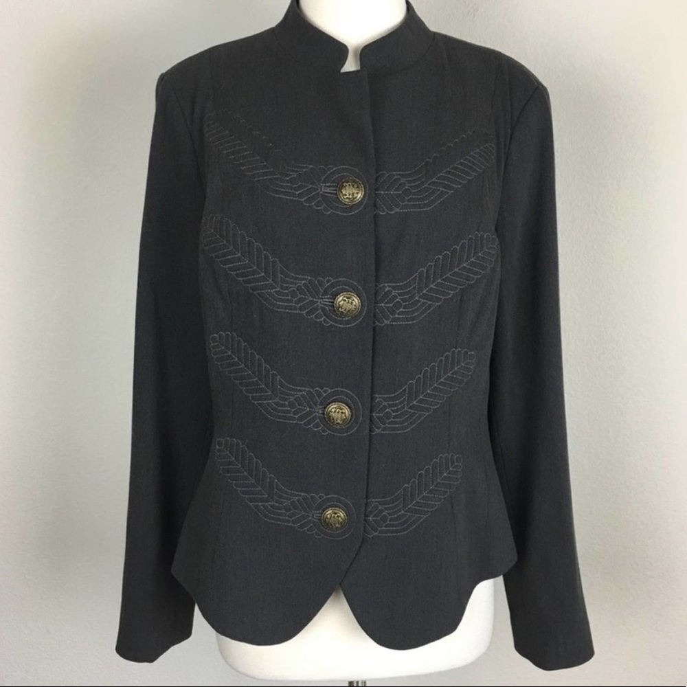 Cabi style 221 Gray Military Jacket 12 NWT